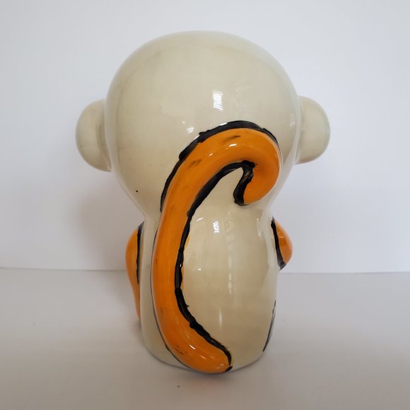 UNIQUE * Handmade Ceramic Cute Kitschy Colourful Monkey Figurine Hobby Pottery - Picture 5 of 8